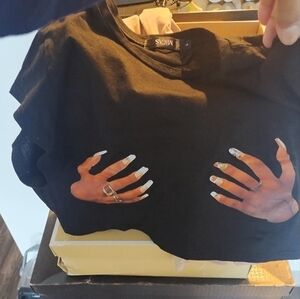 MICAS hands crop top, Black, worn once